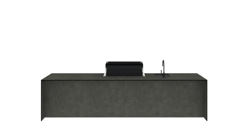 Premium Full HPL buitenkeuken — render achterkant